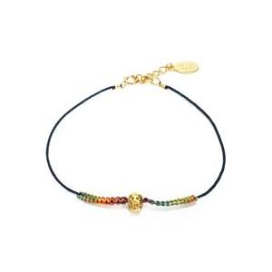 chibi jewels　チビジュエルズ　ブレスレット　Rainbow Thread Love Skull Bracelet　ネイビー/レインボー｜b-t-f