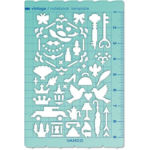 ノートブックテンプレート ヴィンテージ バンコ 39507 ダイアリーテンプレート 定規 手帳 日記...