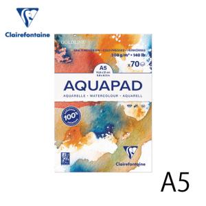 水彩紙 アクアパッド A5 クレールフォンテーヌ 水彩画 厚口 画材 用紙 300g/m2 70枚 セルロース100％ アシッドフリー 中性紙 オフホワイト