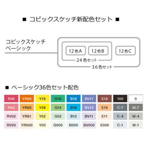 コピック スケッチ ベーシック 36色セット ...の詳細画像2