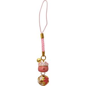 まつみ工芸 根付け 携帯ストラップ 招福桜まねき猫根付ストラップ ピンク