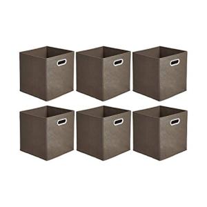 Amazonベーシック 収納ボックス 折り畳み式 布製 取っ手付き トープ 6個セット
