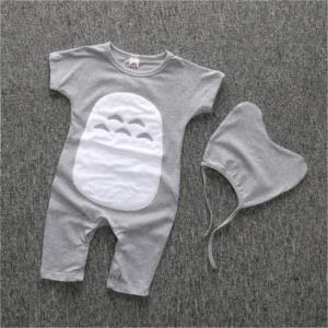 【Sale】ベビー服　半袖　ロンパース　キャラクター風　グレー　パジャマ　アニメ　赤ちゃん