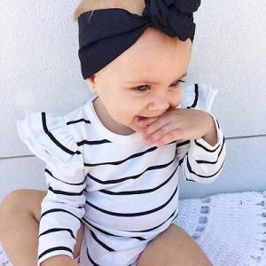 ベビー キッズ 服 ロンパース ボーダー柄 ホワイト 女の子...