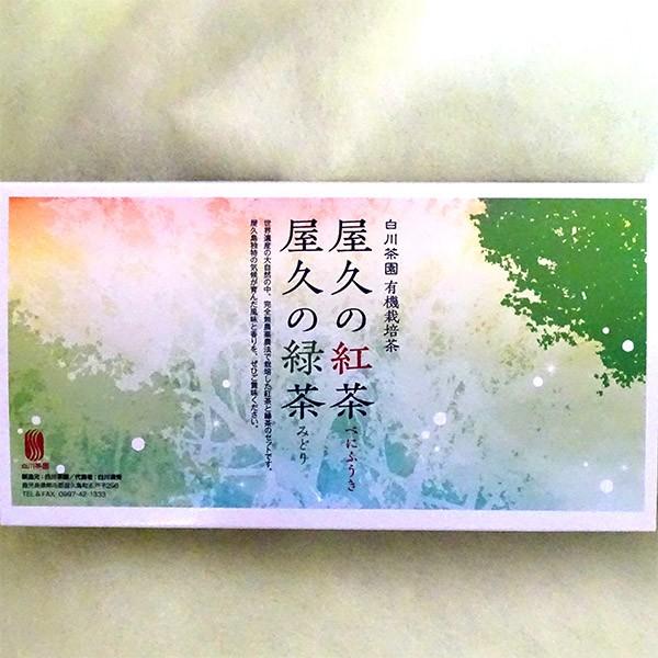 白川茶園 有機栽培 屋久島の紅茶緑茶セット（紅茶50g、有機煎茶50g）