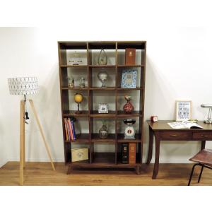 ブックシェルフ チーク 無垢 幅88cm アジアン 北欧 木製 アンティーク