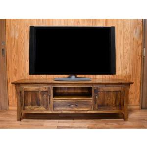 サイドボード チーク無垢材 120cm アジアン家具 北欧 木製