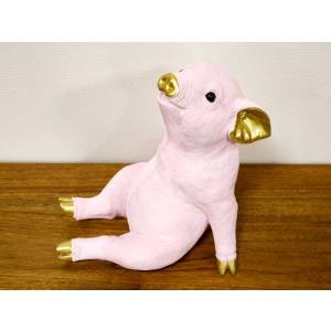 ブラザー ピッグ ぶた 豚 置物 かわいい ピンク おしゃれ オブジェ