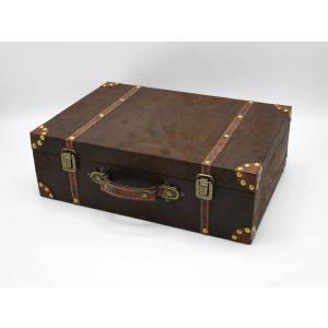 アンティーク調 スーツケース トランク型 ロック機能付 トランク