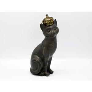 パスザバトン　猫　置物　アンティーク Amazon.co.jp: 王冠 猫 置物 オブジェ 飾り物 立像 女王 王様 猫雑貨