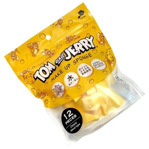トムとジェリー ダイカットスポンジ 12P チーズ型 WB38550 メイクスポンジ パフ キャラクター コスメ 粧美堂