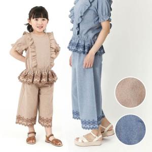 子供服 キムラタン 【ママとおそろい】dolcina（ドルチーナ） カットワークパンツ (90〜140cm・フリー)  女の子 綿100%｜baby-kids-kimuratan