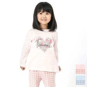 子供服 キムラタン BABBLE BOON（バブルブーン）ハートロゴパジャマ（長袖） (80〜130cm)  女の子 80 90 95 100 110 120 130 本体綿100%