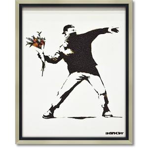 アートパネル Banksy バンクシー Molotov 火炎瓶 flower bomber 花束を
