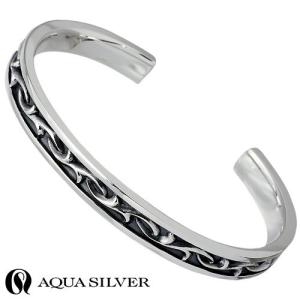 アクアシルバー AQUA SILVER シルバー ブレスレット メンズ アラベスク バングル｜baby-sies