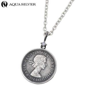 アクアシルバー AQUA SILVER シルバー ペンダント メンズ レディース 誕生石 コイン ス...