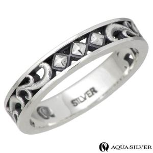 アクアシルバー AQUA SILVER シルバー リング 指輪 アラベスク メンズ 11〜21号｜baby-sies