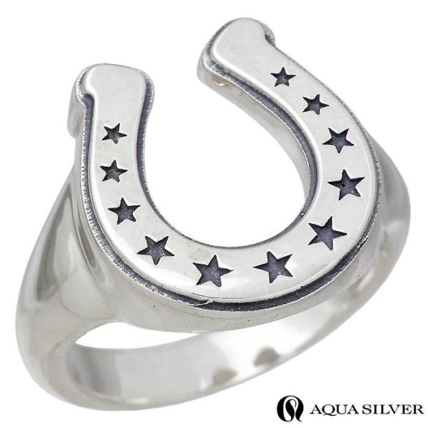 アクアシルバー AQUA SILVER シルバー リング 指輪 ホースシュー 馬蹄 スター 星 メン...