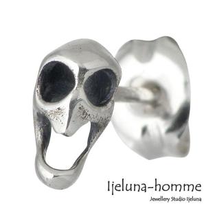 アイジェルナオム Ijeluna-homme マッチ棒 スカル シルバー ピアス｜baby-sies