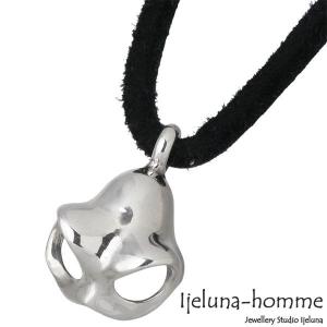 アイジェルナオム Ijeluna-homme ヘルメット スカル シルバー ネックレス レザー｜baby-sies