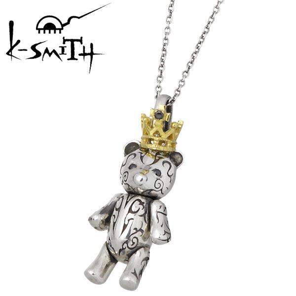 ケースミス K-SMITH Tatoo Bear S シルバー ネックレス ブラック キュービック ...