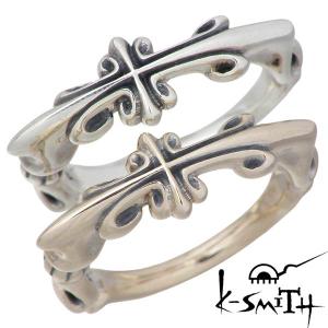 ケースミス K-SMITH クロス シルバー 2本セット ピンキー リング 十字架 指輪 4号〜7号｜baby-sies