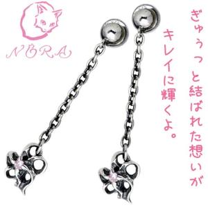 ノラ NORA シルバー ピアス レディース リボン ペア 猫 ネコ ねこ｜baby-sies