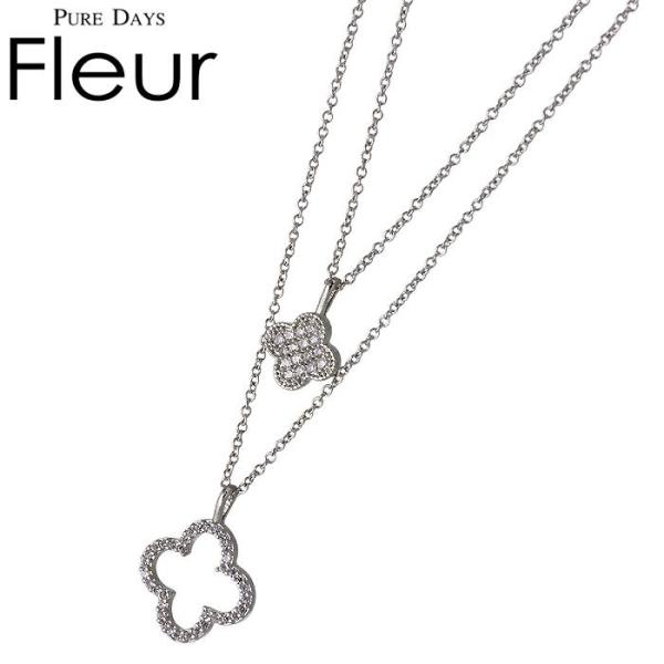 フルール PURE DAYS Fleur フルール ブラス ネックレス レディース キュービック ジ...