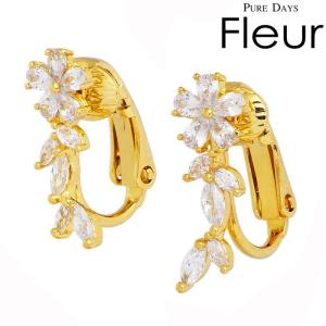 フルール PURE DAYS Fleur フルール ブラス キュービックジルコニア イヤリング アクセサリー アクセ ギフト プレゼント PFLE-204｜baby-sies