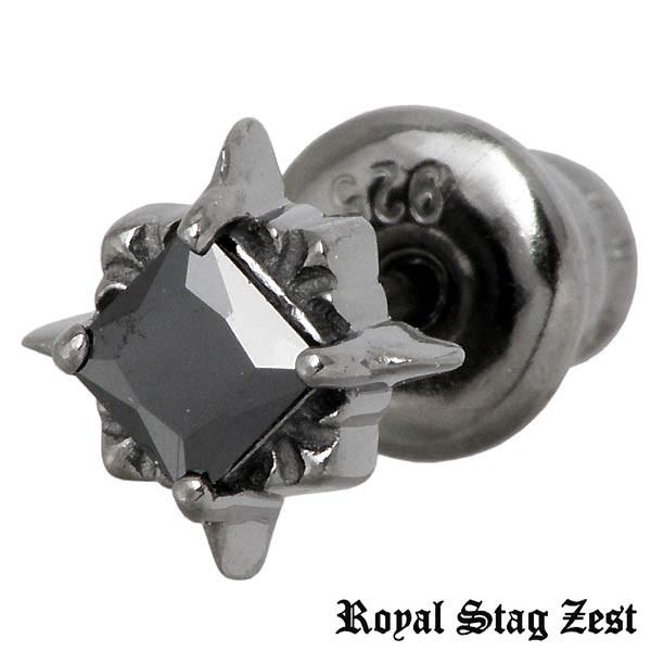 ロイヤルスタッグゼスト Royal Stag Zest シルバー ピアス ブラックキュービック スタ...