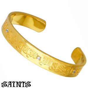 セインツ SAINTS シルバー バングル コンセプトロゴ メンズ ブレスレット シルバーアクセサリー アクセ ギフト プレゼント SSB-31M-GD｜baby-sies