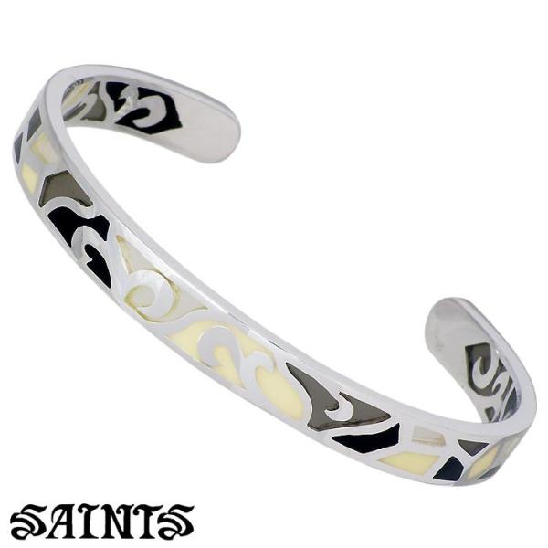 ポイント5倍30日まで セインツ SAINTS シルバーバングル ステンドグラス メンズ