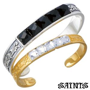 セインツ SAINTS スワロフスキー エレメント シルバーペア バングル