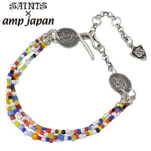 セインツ×アンプジャパン SAINTS X amp japan 3連 マルチビーズ ブレスレット メンズ｜baby-sies