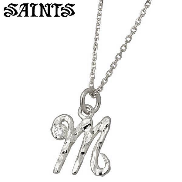 セインツ SAINTS イニシャル シルバー ネックレス M メンズ キュービック