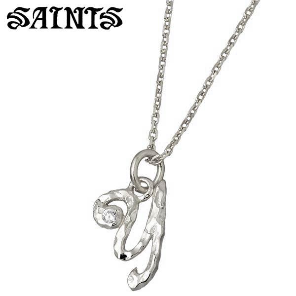 セインツ SAINTS イニシャル シルバー ネックレス Y メンズ キュービック