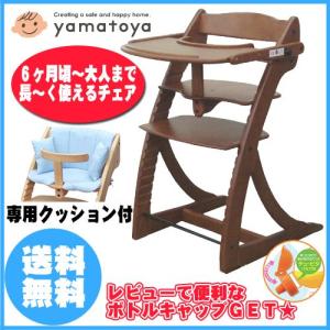 大和屋　すくすくチェアARC アーク　テーブル＆ガード付　852LB　ライトブラウン　専用チェアクッション付　ベビーハイチェア