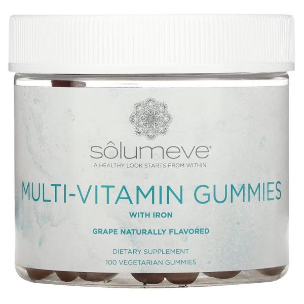 Solumeve（ソルミーヴ）マルチビタミングミ ゼラチンフリー ブドウ風味 植物性グミ100粒 サ...