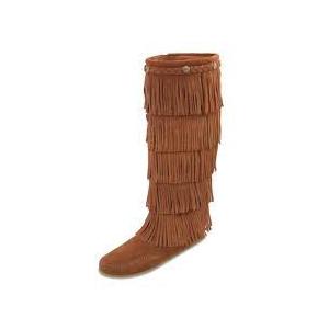 MINNETONKA 5Layer Fringe Boots Women Brown　ミネトンカ　フリンジブーツ　レディス ブラウン｜babydepot