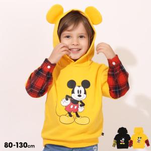 子供服 切替パーカー チェックレイヤード ディズニー 7074K 40％OFF SALE ベビードール BABYDOLL キッズ 男の子 女の子 DISNEY｜babydoll-y