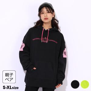 パーカー レディース 親子ペア メンズ 綿100％ 大人 子供服 親子お揃い BIGネオンクラウン1184A ベビードール BABYDOLL 50v