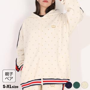 親子ペア レディース ジップパーカー 大人 ユニセックス メンズ 親子お揃い スパークル ライン 1186A （ボトムス別売） ベビードール BABYDOLL 20v