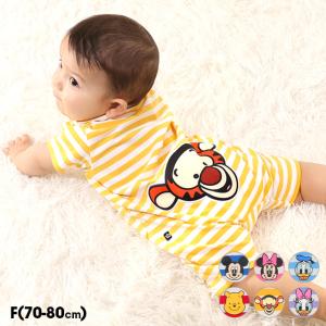 ディズニー ミッキー ミニー ロンパース 半袖 ベビー 綿100% 新生児 70-80cm おしりキャラクター 1208B ベビードール BABYDOLL 30%OFF