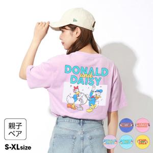 ディズニー 親子ペア Tシャツ レディース トップス 半袖tシャツ 半袖 大人 綿100％ 子供服 バックキャラクター 1489A ベビードール ミッキー ミニー 爆買