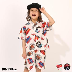 ディズニー カーズ キッズ セットアップ 男の子 半袖 開襟シャツ ハーフパンツ 夏 上下セット 90cm-130cm 総柄シャツ 1579K ベビードール 爆買 50%OFF
