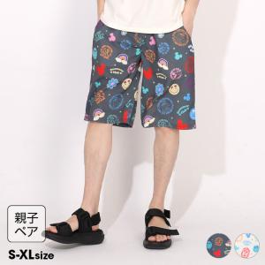ディズニー 親子ペア パンツ キッズ ズボン ハーフパンツ メンズ レディース ミッキー ミニー 親子コーデ リゾート柄 1605A (トップス別売) ベビードール 爆買