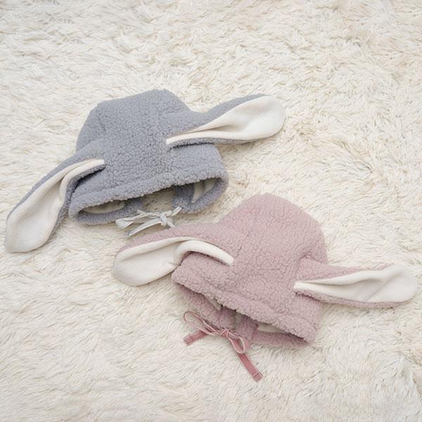 赤ちゃん　帽子　ベビー　出産祝い　日本製　もこもこ　パンツ　ふわモコうさちゃん帽子（単品）（BOX付...