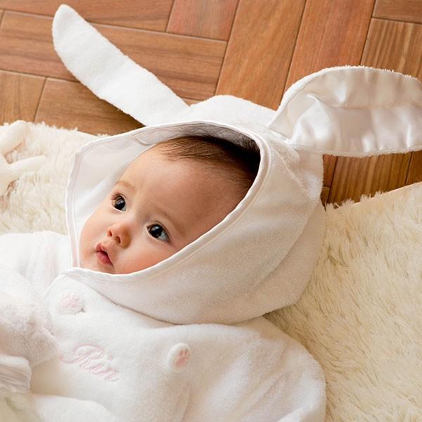 出産祝い　名入れ　3歳くらいまで長ーく使える、お名前入りバスローブのセット（BOX付き） 名前入り ...