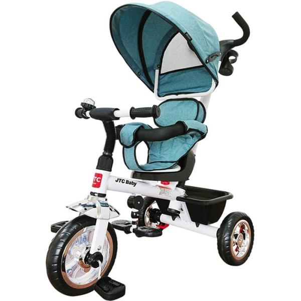 3in1 Tricycle ペールブルー  JTC かじとり三輪車  押棒 シンプル オシャレ ノン...
