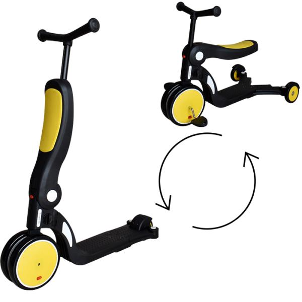 Free キッズスケーター イエロー 三輪車 バランスバイク ランニングバイク キックボード ブレー...